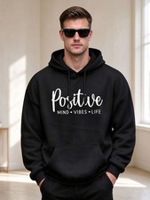1pc Men's Graphic Pullover Hoodie, Casual Long Sleeve Hooded Sweatshirt with F