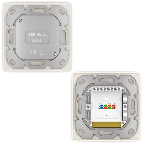 Netzwerkdose Cat6 Cat6a Cat5e 1-2-Fach RJ45 LAN Ethernet Netzwerk Daten LAN Dose - Bild 66 von 137