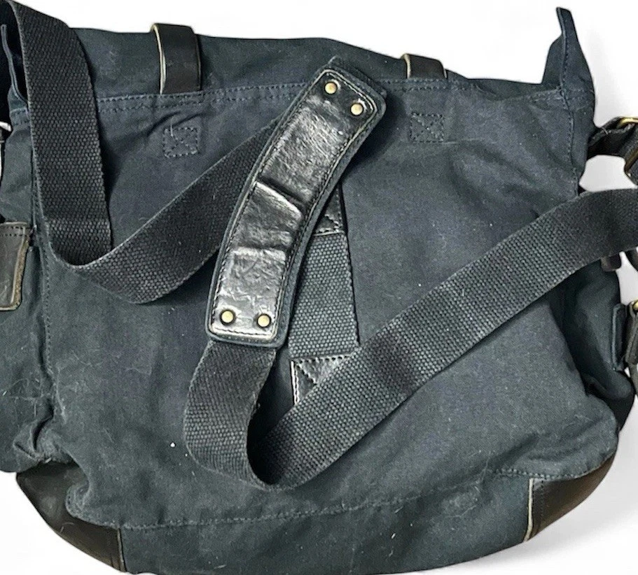 Bolso Belstaff Colonial 554 Lona Cuero Negro Hecho en Italia ASO I Am Legend Foto 3 de 4