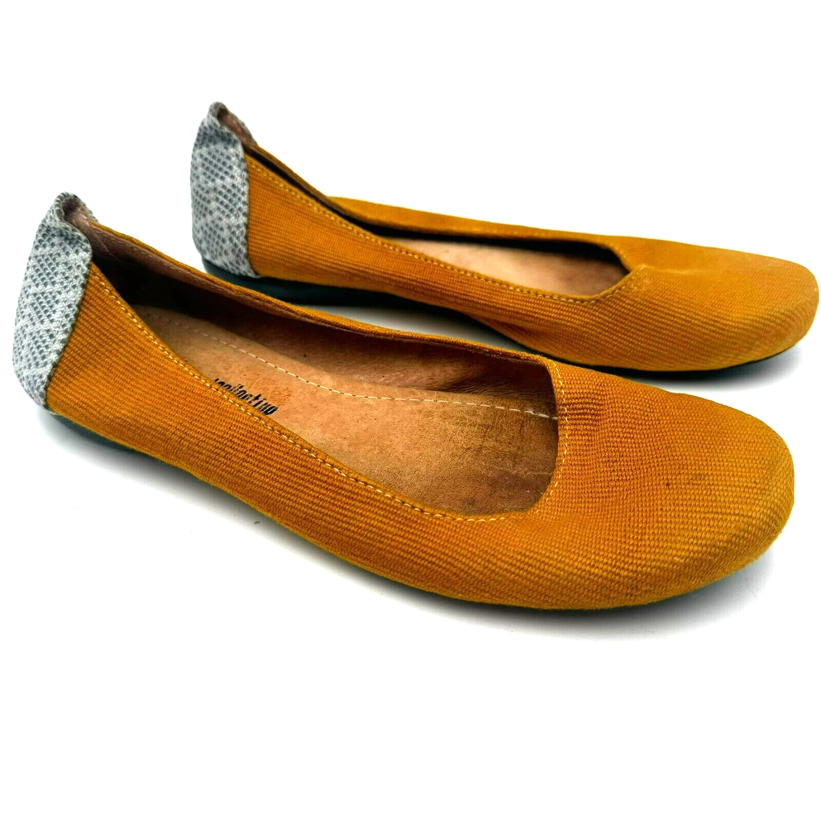 Zapatos planos THE ROOT COLLECTIVE para mujer talla 8 amarillo mostaza miel gris