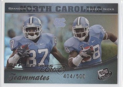 2009 Press Pass Teammates Reflectors 404/500 Hakeem Nicks Brandon Tate #97 0c2