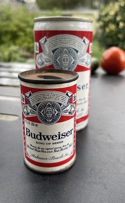 Vintage Miniature Steel Budweiser Beer Can BCM Bud advertising retro