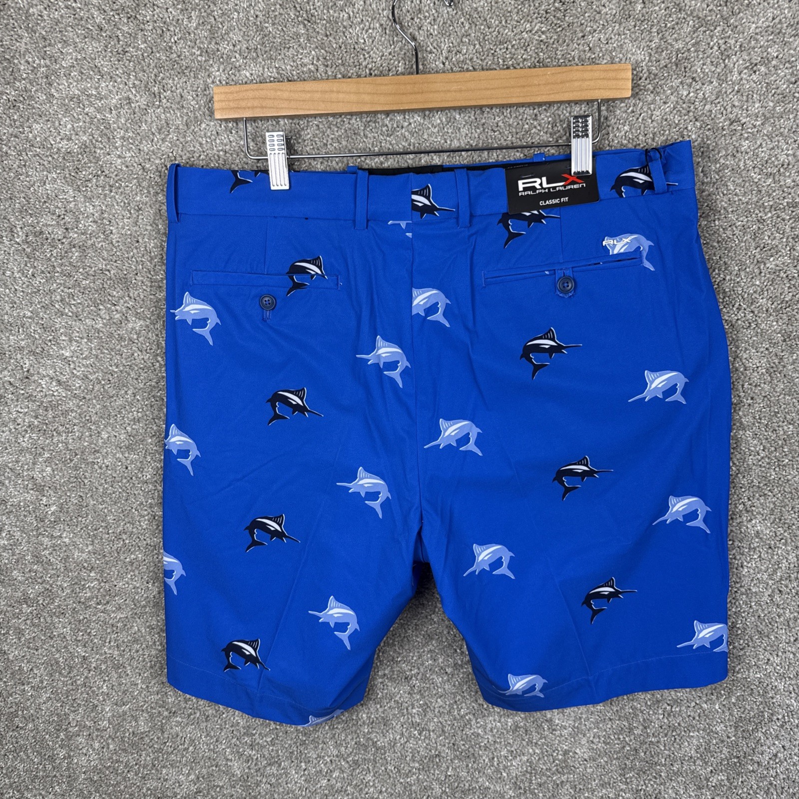 Ralph Lauren RLX Blue Swordfish Chino Golf Shorts Classic Fit Men’s 34 NEW thumbnail 3