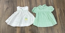 Baby Girl Clothes Vintage 24 Month Smock Infant Summer White Dress