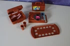 Vintage 1971 Busy Barbie Holdin’ Hands Accessories Lot TV Record Player Suitcase