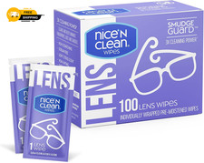 Nice 'n Clean SmudgeGuard Lens Cleaning Wipes 100 Total Wipes  Pre-Moistened