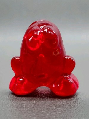 VTG SKINNY EGGY Red Clear - JELLY- Gogos Crazy Bones Classic Original 1996 