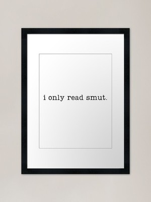 ich lese nur schmutz. Gerahmter Kunstdruck gerahmtes Wandbild Poster Leinwanddruck Bild