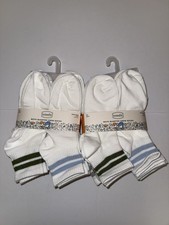 Trimfit Boys Quarter Crew Socks 20 Pair White Size 2-6 Striped Athletic NEW