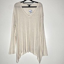 New Nine West Ruby Striped Asymmetric Tunic Top Women's Size XL