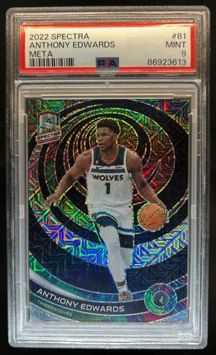 2022-23 Panini Spectra Anthony Edwards Prizm Meta #/25 Timberwolves PSA 9