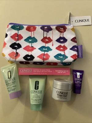 CLINIQUE 5 Piece Set Smart Clinical ~ Clinique Smart ~ Cleanser ~ Scrub ~ Liner