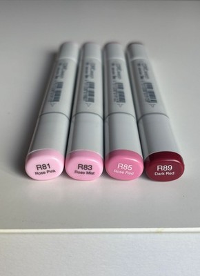  Copic Sketch Red Pink Marker Set x 4 R81 R83 R85 R89 Rose, Berry Floral Blush