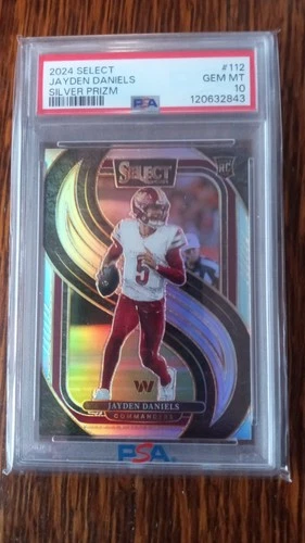 Jayden Daniels RC Silver Prizm 2024 Panini Select Football PSA 10 Commanders