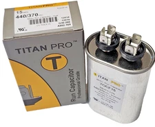 TITAN PRO TOCF15 Motor Run Capacitor 15 MFD, 440/370Vac, 60/50Hz