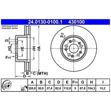 2x ATE Scheibenbremse vorne A1404210212 A1404210912 A1404211012 26261828