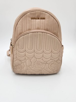 MICHAEL KORS Medium ABBEY Pink BACKPACK Quilted Roses Floral