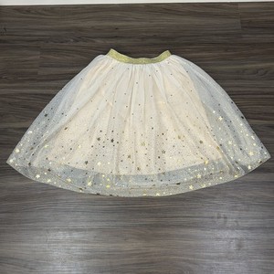 Mini Boden Cream Tulle Skirt With Gold Stars Size 7-8 Years