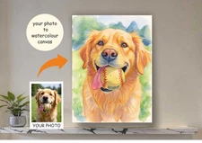 Custom Dog Watercolour Print | Personalised Pet Portrait Gift for Pet Lovers