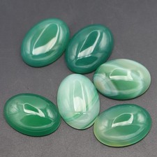 10pcs 18x25mm Natural Green Agate Stone Oval CAB CABOCHON DIY Jewelry No Holes