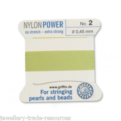 JADE GRÜN NYLON POWER SEIDENFADEN 0,45mm SCHNURPERLEN & PERLEN GRIFFIN 2