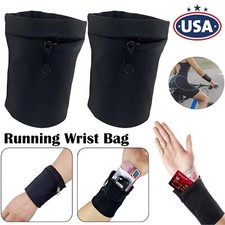 2  Cell Phone Holder Running Wrist Bag Sports Wallet Purses Armband 2 Pocket USA
