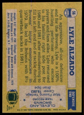 1982 Topps Lyle Alzado . Cleveland Browns #56 | eBay