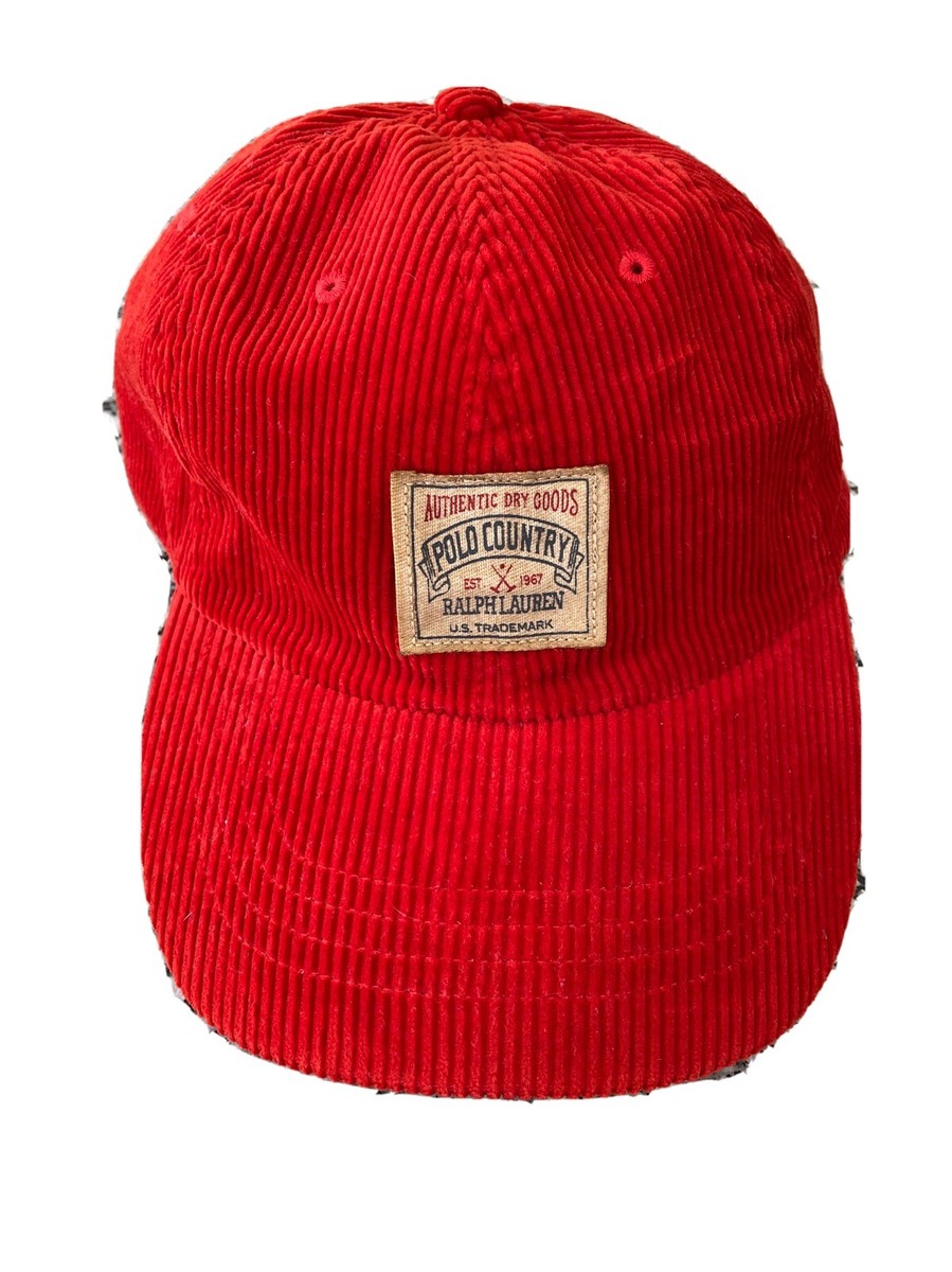 Awesome Red Corduroy Polo Ralph Lauren 1934 Expedition Hat Polo