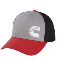 Cummins Diesel Engines Black, Red & Gray Offside Logo Snapback Hat/Cap