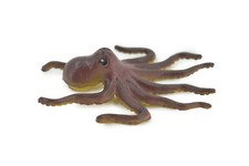 Octopus Rubber Realistic Hand Painted, Figurine, Toy Gift, 5" F6005 B377