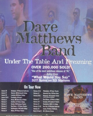 SFBK55 PICTURE/ADVERT 13X11 DAVE MATHEWS BAND ALBUM & TOUR DATES