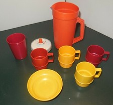 VINTAGE TUPPERWARE PRETEND PLAY TUPPERTOYS KITCHEN FUN MIX FOOD DISHES CUPS LOT