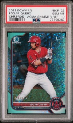 その他 edgar 2022 Bowman - Chrome Prospects Edgar Quero #BCP-123 Aqua Shimmer
