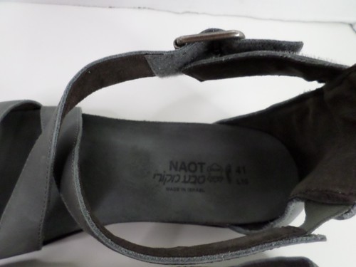 NAOT Rianna Cork Sandal Womens 41 US 9.5 Grey Leather Strappy Gladiator - Picture 6 of 8