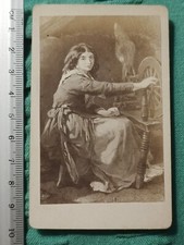 Topham "Irish Spinner" Antique Photo Woman Archer 19th Century Late 1800s Vintage