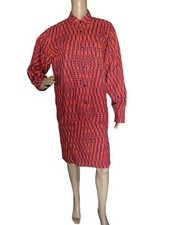 Vintage Marimekko Finnish Lagenlook Geometric Print Snap Front Skirt  Shirt 8