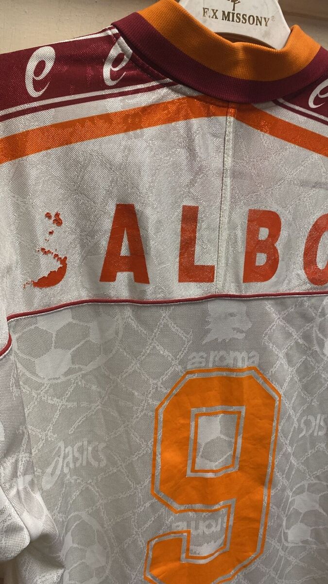 AS ROMA 1995-1996 #9 BALBO LONG SLEEVE AWAY MATCH JERSEY AS ROMA 1995-1996 #9 BALBO LONG SLEEVE AWAY MATCH JERSEY