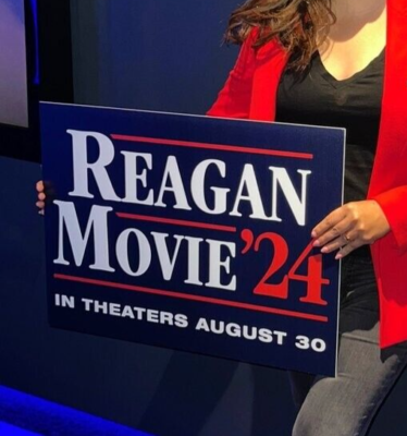 Reagan Movie '24 placard poster rare movie promo Dennis Quaid as