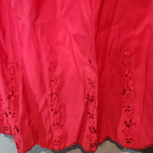 Vtg Warners Half Shaper Slip Red Nylon Small Scallop Hem Elastic Waist 50s Pinup - Picture 6 of 8