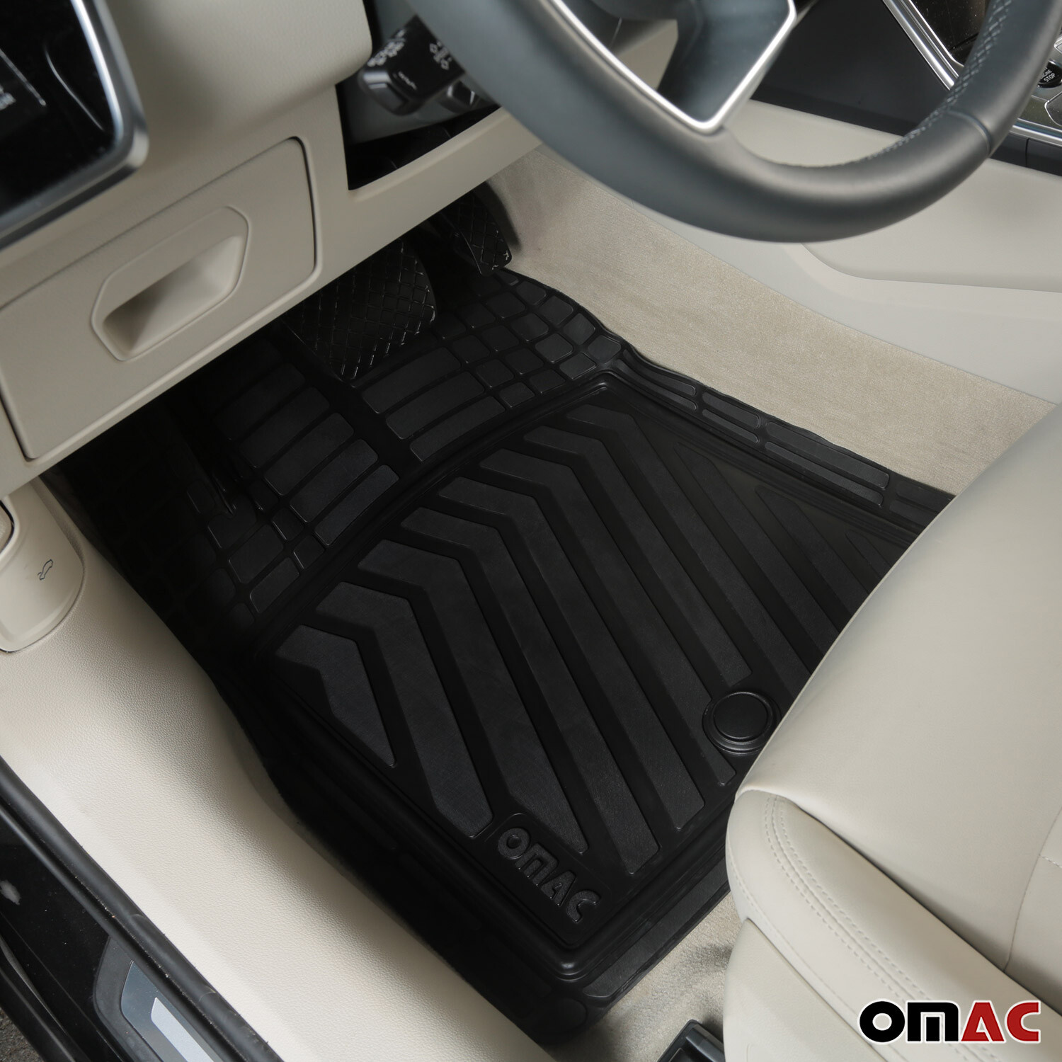 3D AllWeather Car Floor Mats Liner Set Front Rear 4 Pieces Black Fits