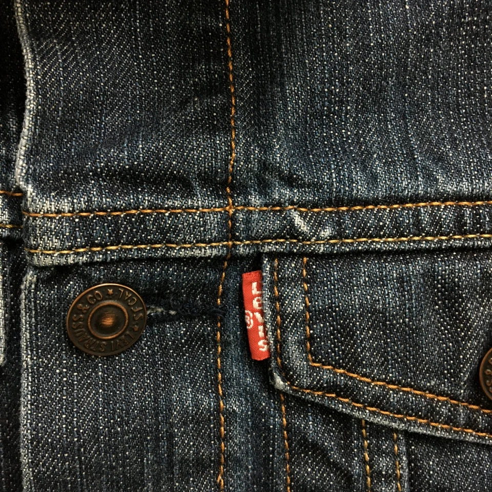 Chaleco Chaqueta Levis Mediana Juvenil 10-12 Azul Denim Sin Mangas Jeans Camionero Niñas M Foto 3 de 4