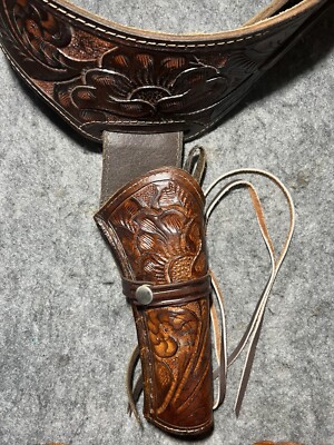 Hand Made in Mexico Leather Quick Draw Holster and Belt