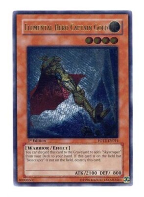 Elemental Hero Captain Gold - FOTB-EN014 - Ultimate Rare - 1st Edition Lightly P