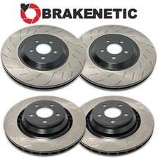 Front+rear Brakenetic Premium Slotted Brake Rotors Hellcat Srt W/6 Piston Brembo