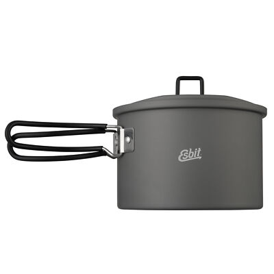 Esbit Aluminium-Topf 1.600 ml Deckel Netzbeutel Klappgriffe Outdoor Camping 1,6L