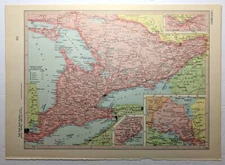 Vintage ONTARIO Atlas Map - 1968 Collector's Edition EBC Atlas of the World