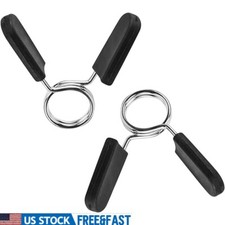 1 Inch Barbell Clamps Spring Clips Dumbbell Locking Collars Weightlifting Gym US
