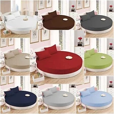 800TC 4 Pc ROUND BED SHEET SET EGYPTIAN COTTON 14" in DEEP ALL SIZE & ALL COLOR