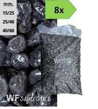 Ciottoli di marmo Nero Ebano - 8 sacchi da 25 kg - sassi neri pietre giardino