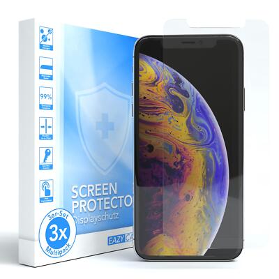 EAZY CASE 3x Displayschutzglas für Apple iPhone X / XS / 11 Pro Schutzglas Glas